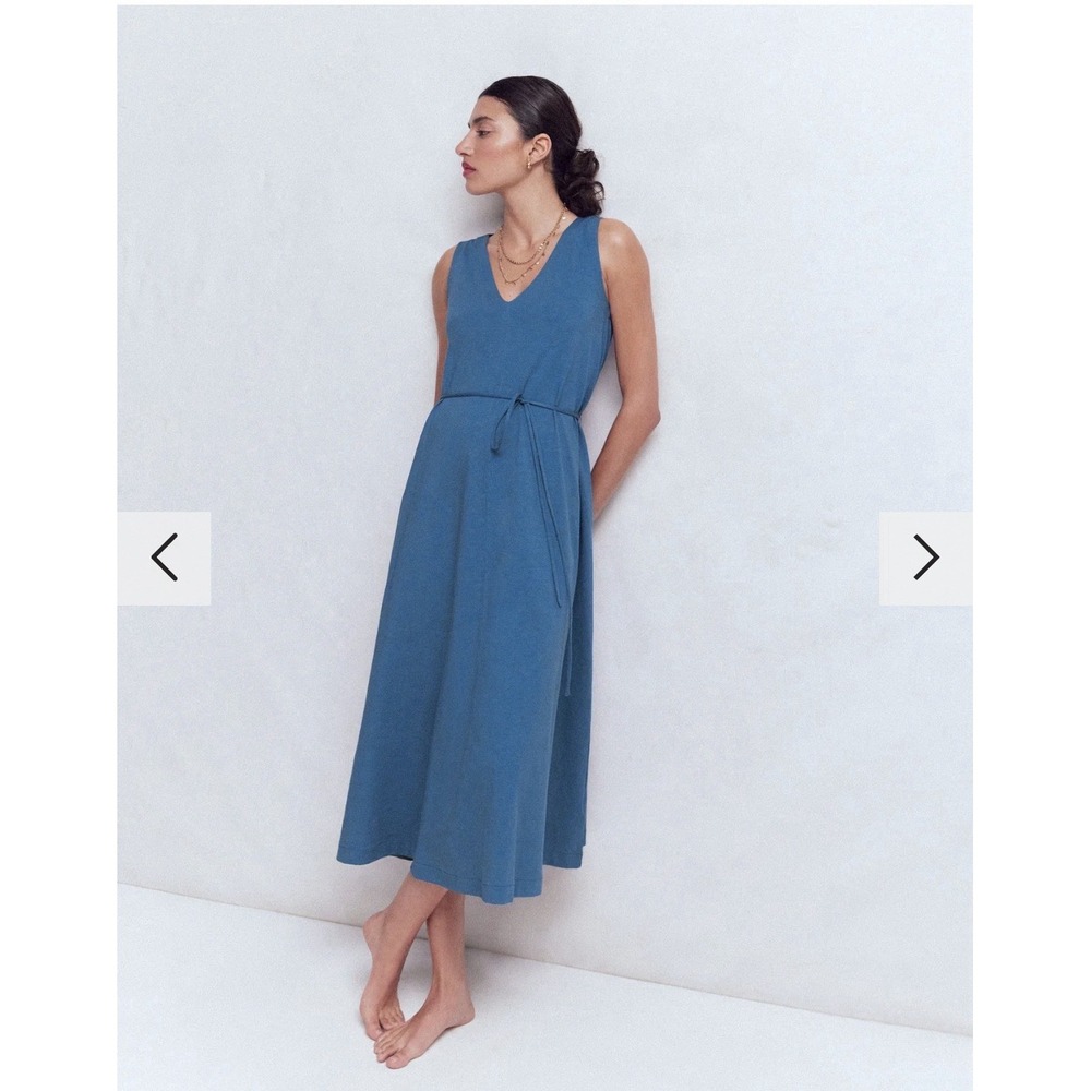 Boden NWOT Mia V-neck Jersey Midi Dress in Blue Size 4